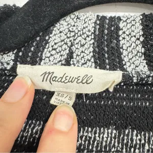 Madewell Grey Striped Slouchy Cardigan Sweater Womens Xs/S Oversized Boxy Boho thumbnail 10