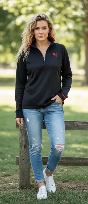 Abercrombie & Fitch A&F 1892 Black Quarter Zip Athletic Pullover Women’s Small thumbnail 1