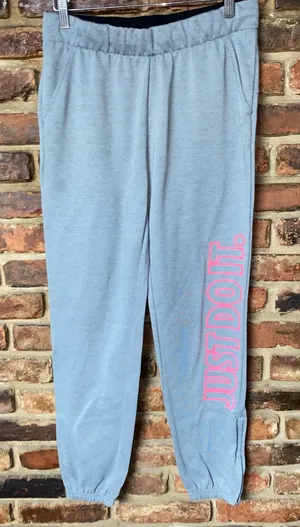 Nike Gray Pink Graphic Pull-On Jogger Sweatpants Women's Size Small thumbnail 1