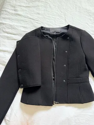 BCBGMaxAzria Jaymes Peplum Moto Jacket Black thumbnail 8