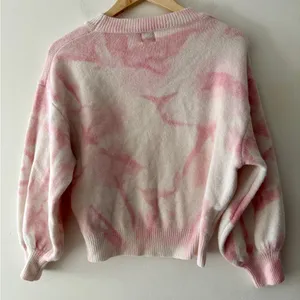 Princess Polly White and Pink Tie‎ Dye Wool Blend Sweater Balloon Sleeves thumbnail 2