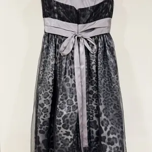 Leopard Print Dress 2 S Metallic Strapless Cocktail Evening Party HOCO Glam thumbnail 7