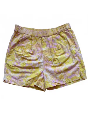 Free People Palo Duro Relaxed Shorts Retro Floral Yellow Women's Size XS thumbnail 2