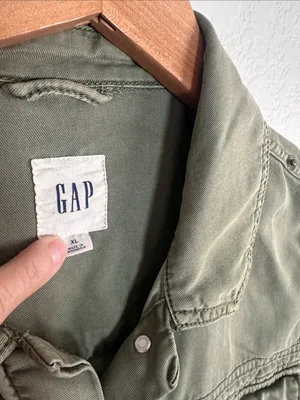 NEW Gap Tencel Icon Military Utility Jacket Olive Green Pockets Size XL thumbnail 4