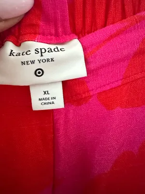 kate spade x Target Pink Red Floral Wide-Leg Linen Blend Pants XL thumbnail 10