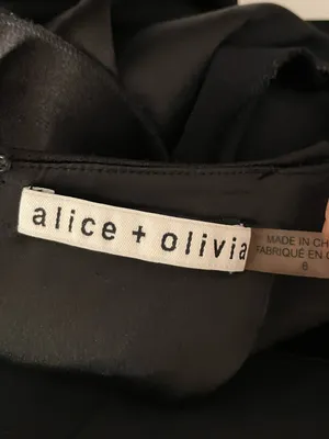 Alice + Olivia Sarandon Side Ruffle Jumpsuit Black Sleeveless Size 6 thumbnail 6