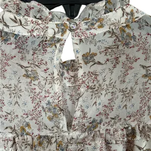 Dress Forum Los Angeles Dress Womens Beige Floral Sheer Lined thumbnail 6