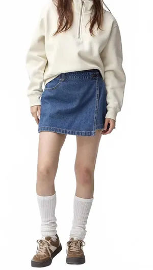 Uniqlo GU Denim Wrap Skort NWT Medium Blue Wash XS thumbnail 1