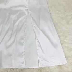 SELFIE LESLIE Trophy White Lace Bustier Midi Dress Corset Sheer Thigh Slit Large thumbnail 9