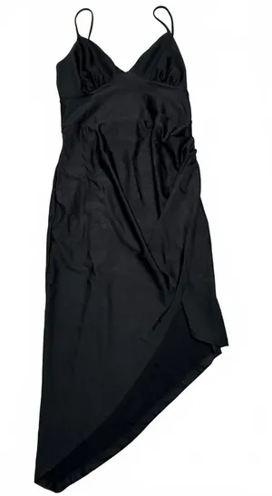 E.L.H. Studio Black Asymmetrical Slip Dress Size Large thumbnail 1