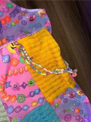Iheartraves pastel color KANDI Trip overalls with chain thumbnail 10