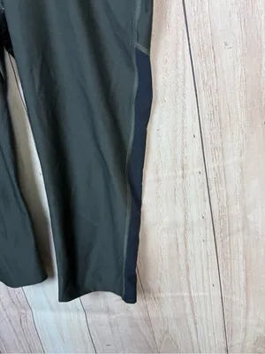 Nike Dark Olive Green Capri Leggings with Black Side Panels thumbnail 3