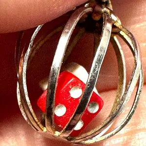 Vintage caged dice pendant necklace thumbnail 10