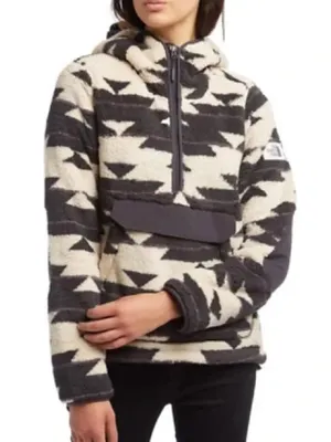 The North Face Black Cream Aztec Campshire Sher Pullover Hoodie Sweatshirt thumbnail 1