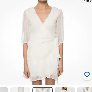All Saints Jade Off‎ White Ruffle Swiss Dot Wrap Mini Dress thumbnail 4