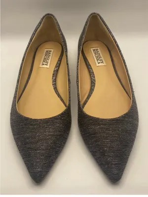Badgley Mischka grey tweed pointy toe ballet flats academia fall winter 6.5 thumbnail 2