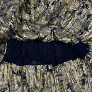 J Crew Collection Dress Womens 0 One Shoulder Silk Lurex Metallic Lily Swirl New thumbnail 10
