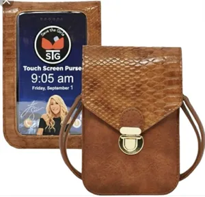 Lori Greiner Brown Faux Snakeskin Crossbody Touchscreen Phone Bag New thumbnail 1