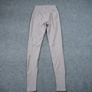 Alo XS Yoga Alosoft Goddess Leggings High Waist Heathered Beige Tan Ribbed thumbnail 5