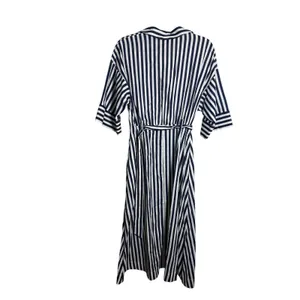 NWT Zara Blue White Striped Belted Dress Sz. XS thumbnail 9