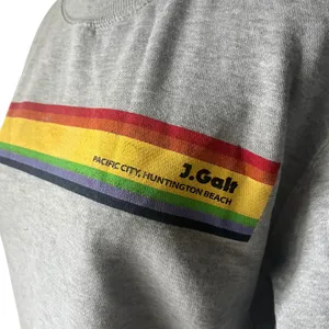 John Galt Brandy Melville Gray Rainbow Stripe Cropped Sweatshirt‎ Small OS thumbnail 4