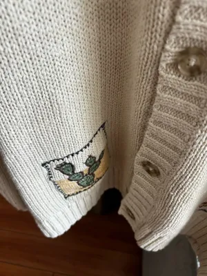 Abercrombie Knit Oversized Novelty Cardigan XXL Western Prairie Patchwork Chunky thumbnail 2
