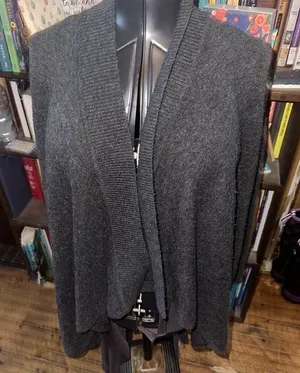 Loft cozy gray elevated basic minimalist drape  M cardigan thumbnail 1