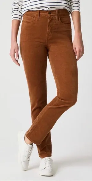 J.Crew Womens High Rise Straight Leg Corduroy Pants Burnt Orange 33 BT006 NEW thumbnail 1
