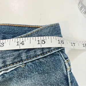 Zara Studio Wide Leg Distressed High Rise Jeans Blue Size S thumbnail 7
