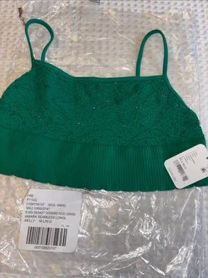 NEW! Free People Intimately AMARA Seamless Kelly Green Lace Bralette Top M/L thumbnail 9