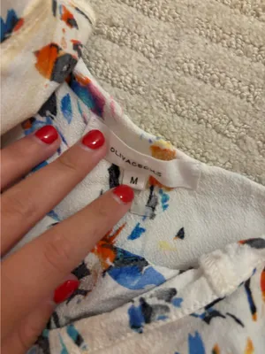 Olivaceous Anthropologie Floral One Shoulder Top thumbnail 2
