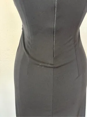 EXPRESS Vintage Late 90s Y2K Classic Black Wrap-Style Sleeveless Old Money Office Siren thumbnail 7