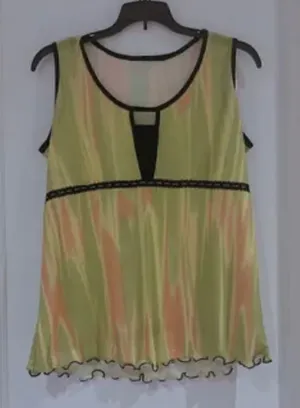 Multi color sleeveless shell blouse Yellow Size XL thumbnail 1