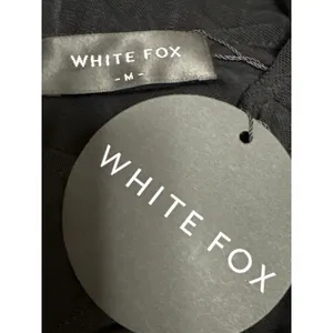 NEW White Fox Black Long Sleeve Cutouts Cold Shoulder Blouse Crop Top Size M thumbnail 4