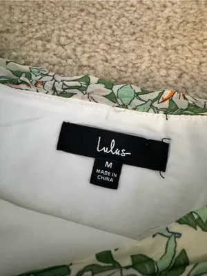Lulu’s Green Floral Printed Pleated One Shoulder Top thumbnail 3