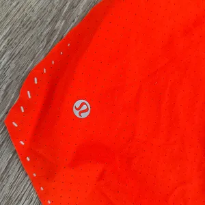 lululemon Bright Orange Shorts Size XL Mid Rise 3.5” thumbnail 4