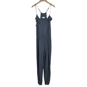 🔥 Abercrombie & Fitch Dark Gray Ruffle Trim Sleeveless Jumpsuit Size Medium thumbnail 2