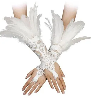 NEW White Lace Gloves Elegant Long Satin Bridal Banquet Prom Formal Dress thumbnail 1