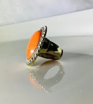 INC Large Coral Stone Ring thumbnail 4