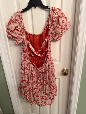 American Eagle Outfitters Red and White Floral Mini Dress thumbnail 2