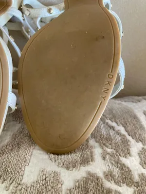 DKNY Ivory Strappy Studded Block Heel Sandals thumbnail 7