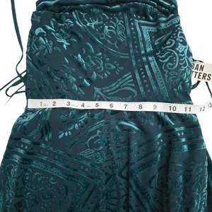 Urban Outfitters NWT 53Y UO‎ Lexi Dress Mini Teal Turquoise Velvel Burnout XS thumbnail 8