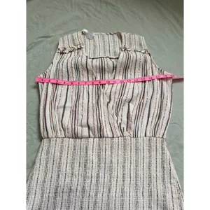 Veronica Beard Medium Cox Smocked Striped Mini Dress Beige Rose Gold Boho Chic thumbnail 6