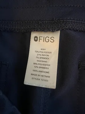 Figs Women M Navy Blue Livingston High Waisted Scrub Pants Yoga Waistband Pocket thumbnail 9