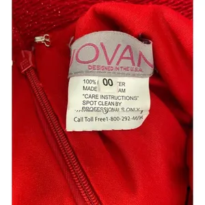 Jovani NWT Sz.00 Red Glitter Knit Backless Bodycon Party Formal Cocktail Dress thumbnail 7