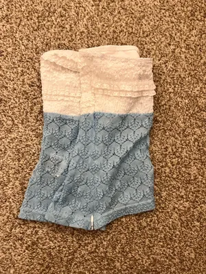 summer eyelet crop top Blue thumbnail 3