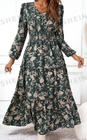 SheIn Floral Print Long Sleeve Dress thumbnail 5