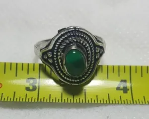 Onyx Natural Green Sterling Silver Gemstone Ring No Stamp Ring size - 8 thumbnail 3