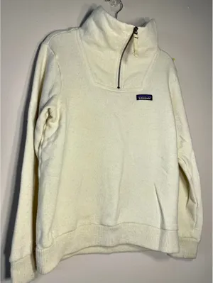 PATAGONIA Woolie Fleece Quarter-Zip Pullover Off-White S thumbnail 1