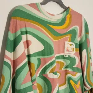 Disney Green and Pink Print Walt Disney World Oversized Jersey Tee Size XL thumbnail 4